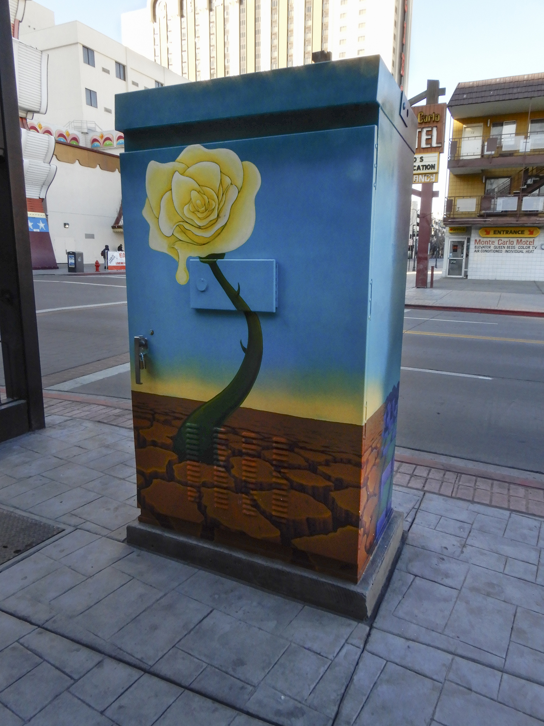 Asa Kennedy painted signal box in Reno, NV