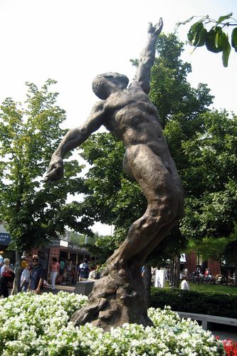 Steeplechase Park Monuments - Jackie Robinson and Pee Wee Reese Monument :  NYC Parks