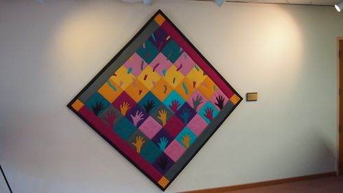 Quilt (squares with black border) in Columbus, IN